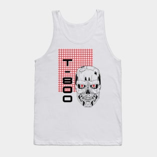 Terminator Skull - T-800 - Laser Grid Cyberpunk Tank Top